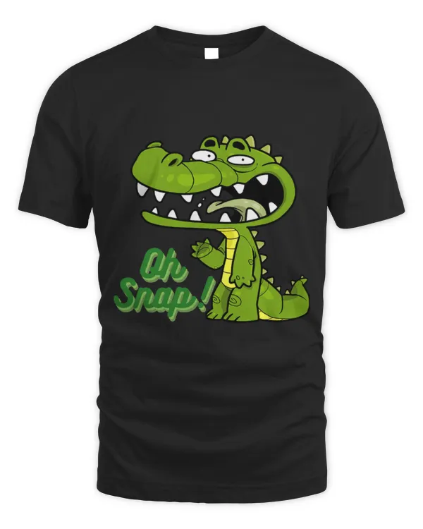 Animal Alligator Oh Snap Funny Saying Cartoon Crocodile Tee