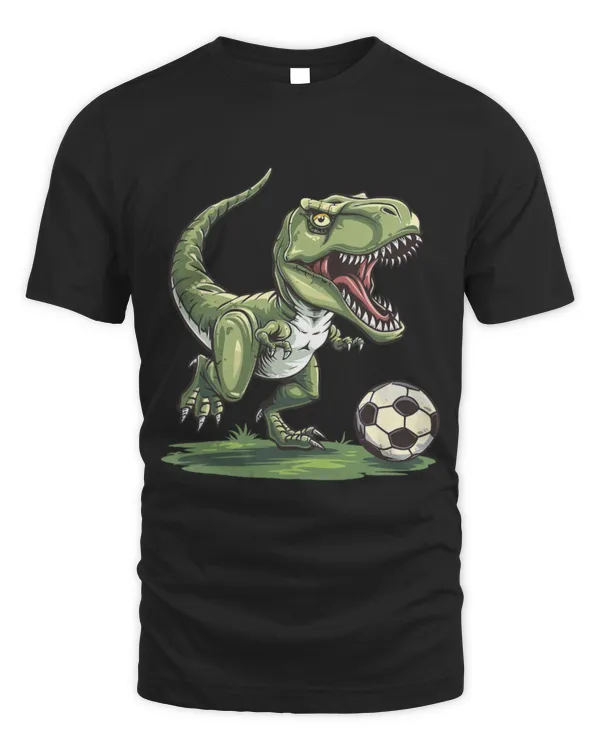 Animal Dinosaur T Rex playing soccer ball soccer for kids
