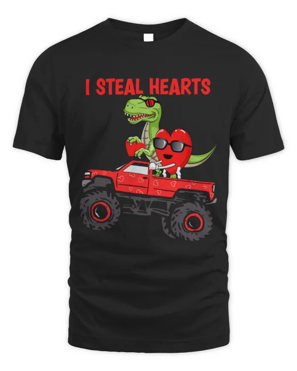 Animal Dinosaur Valentines Day boys kids Toddler funny Dinosaur heart Truck
