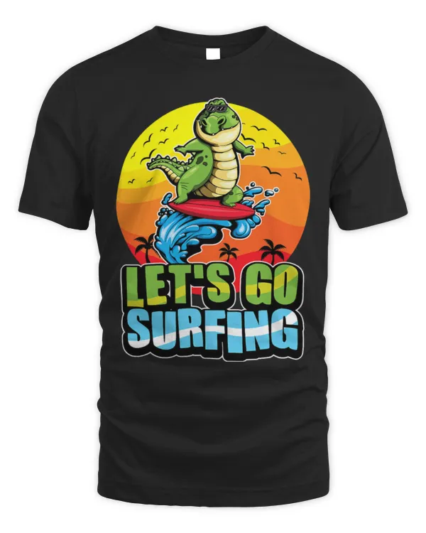 Animal Alligator Surf Life Cool Surfer Crocodile Surfing Summer Ocean Waves