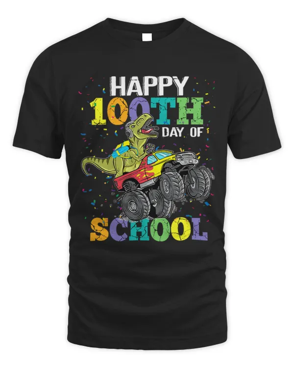 Animal Dinosaur Teacher 100 Days Of School Teacher Student Dino Monster Truck Boys