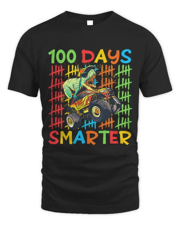 Animal Dinosaur Teacher 100 Days Smarter 100th Day Of School Dinosaur Monster Truck