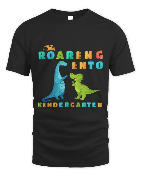 Animal Dinosaur Roaring Into Kindergarten Dinosaur T Rex Back To School Boys 1 0