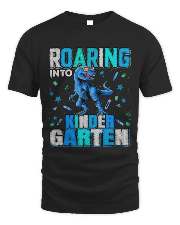 Animal Dinosaur Roaring Into Kindergarten Dinosaur T Rex Back To School Boys 1