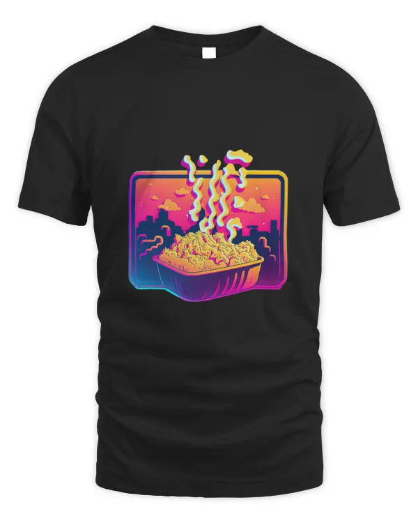 Mac And Cheese Synthwave 80s Retrowave Aesthetic T-Shirt (1)