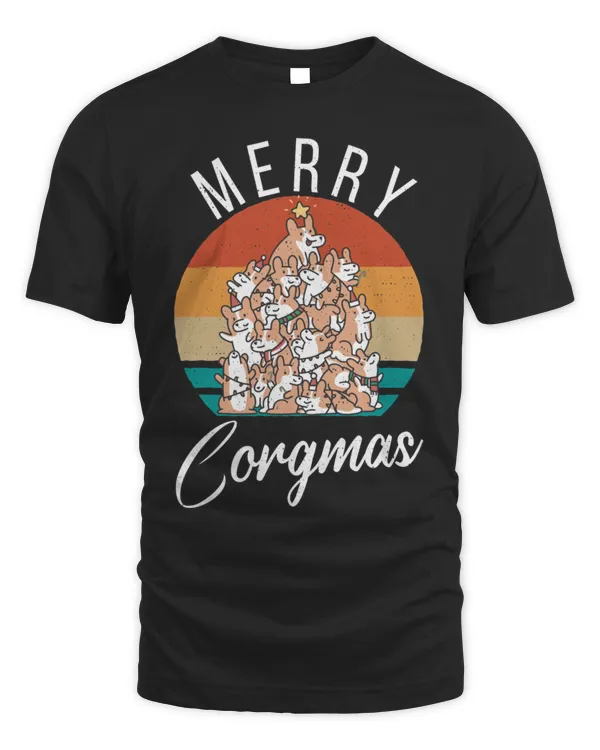 Merry Corgmas Funny Corgi Lover Dog Lights Christmas T-Shirt