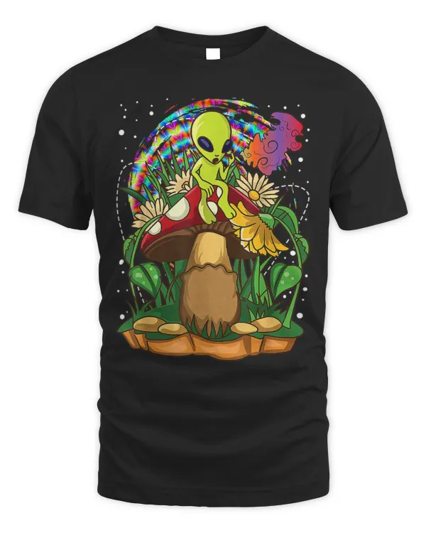 Magic Mushroom Alien Trippy Shroom LSD Weed Acid Trip T-Shirt