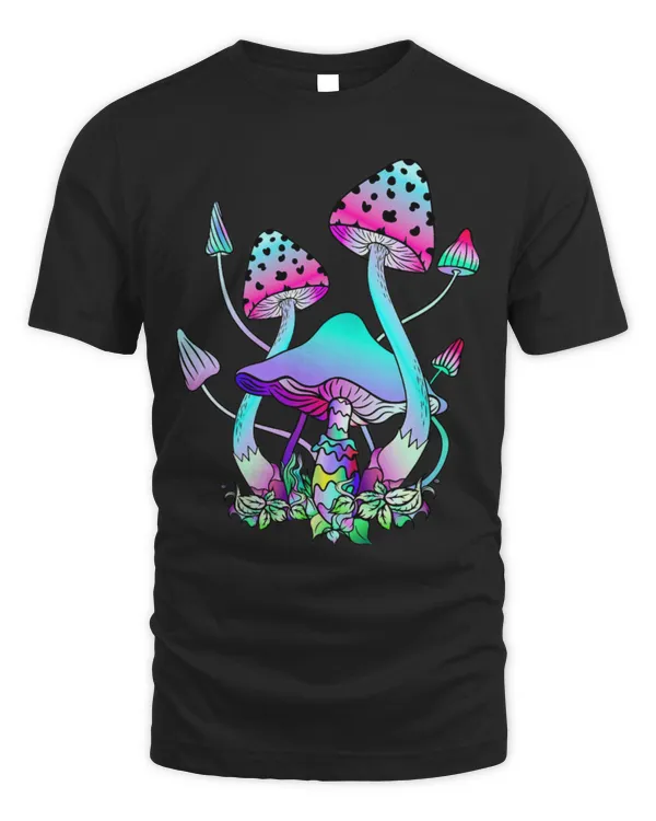 Magic mushrooms colourful psychedelic mushroom art T-Shirt