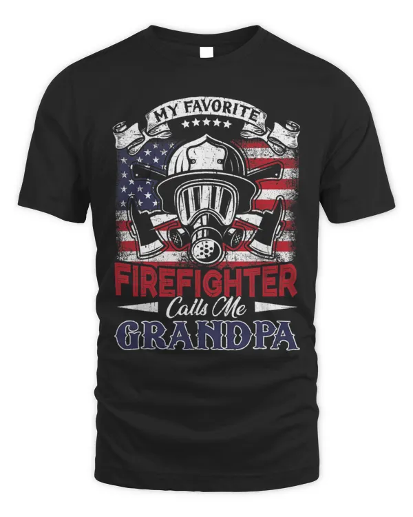 Mens Fun Fireman Apparel My Favorite Firefighter Calls Me Grandpa