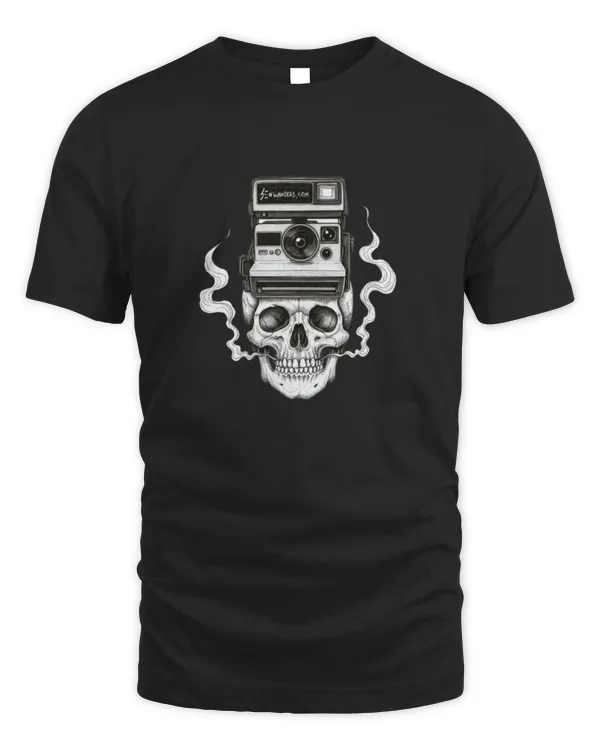 Vintage Polaroid Camera with Skull and Smokes by SEnwanders