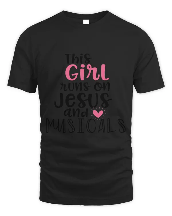 Musical Theater Gifts Teen Girl runs on Jesus Musicals Shirt T-Shirt