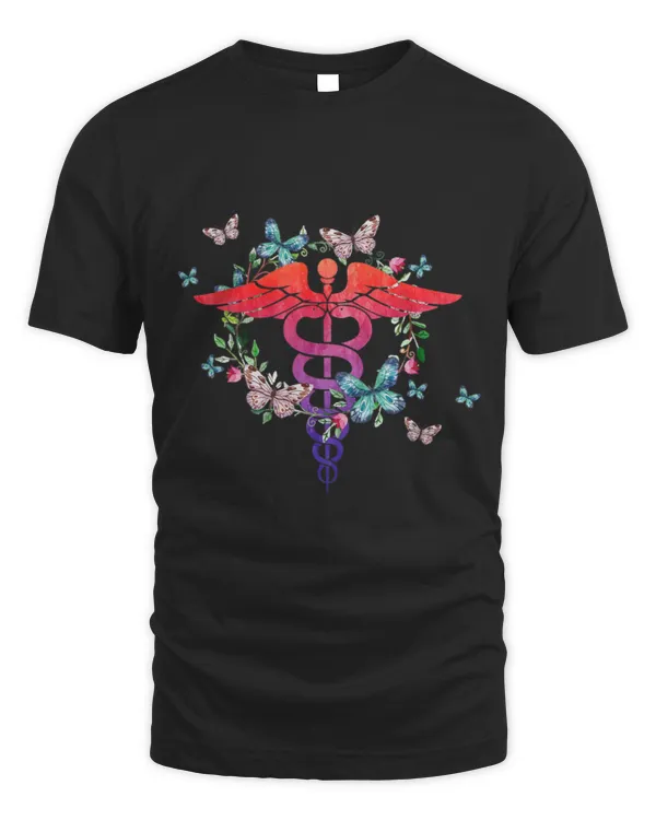 Nurse Flower Butterflies Rn Nursing Week Funny For Men Women