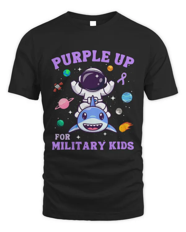 Shark Pet Purple Up Military Kids Military Child Month Astronaut Shark