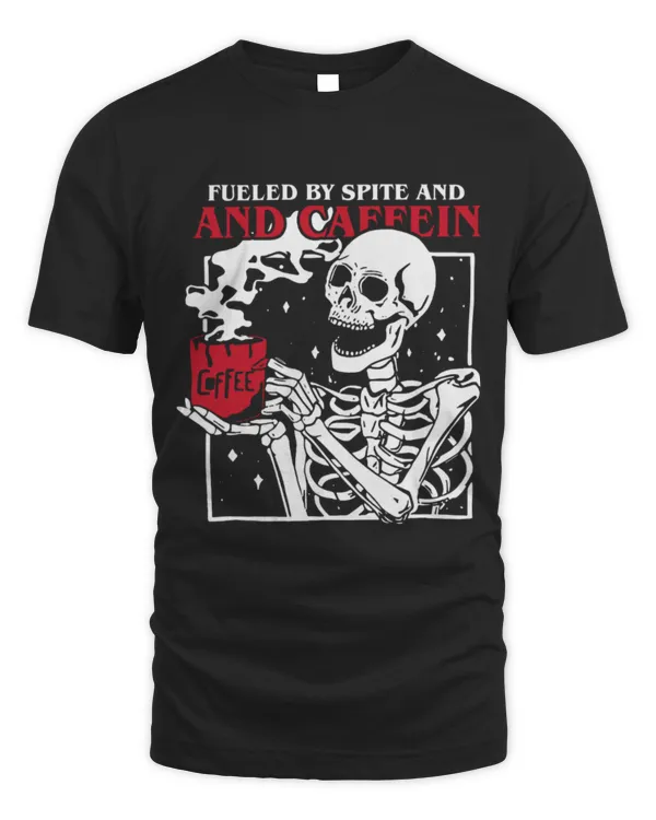 Drinker Coffee Fuel By Spite Caffeine Beverage Skeleton Insomniac Halloween