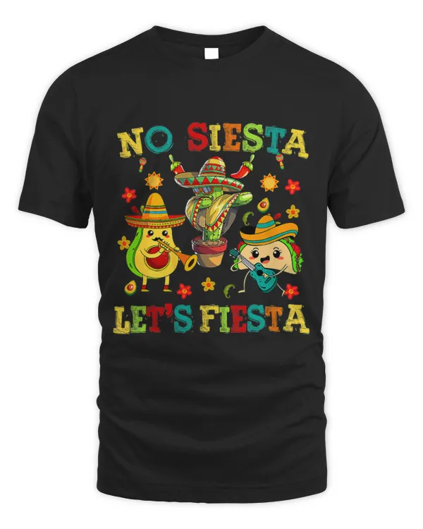 no siesta lets fiesta tacos avocado cactus sombrero 5th may