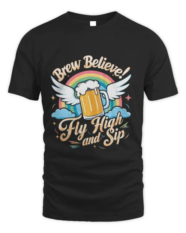 Drinker Beer Brew Believe Fly Hight And Sip Beer Day Funny Drinking Beer 6