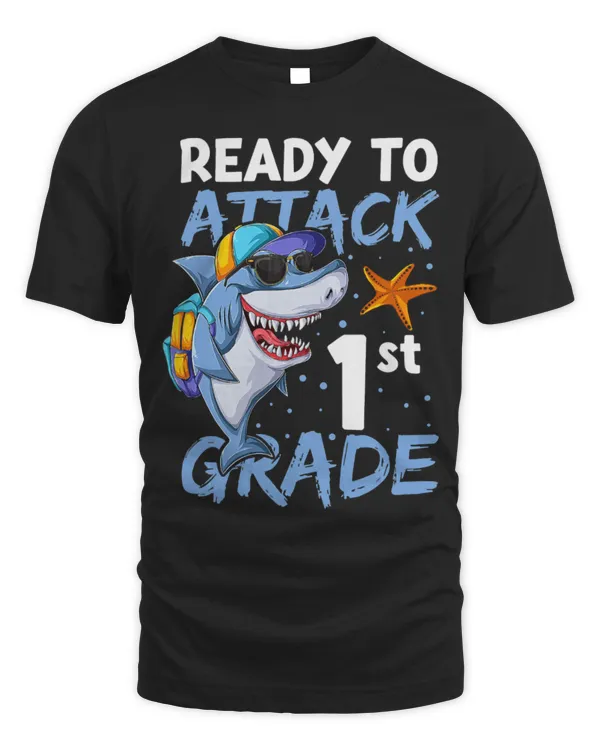 Shark Pet Ready To Attack 1st Grade Apparel Back To School Shark Boys 1
