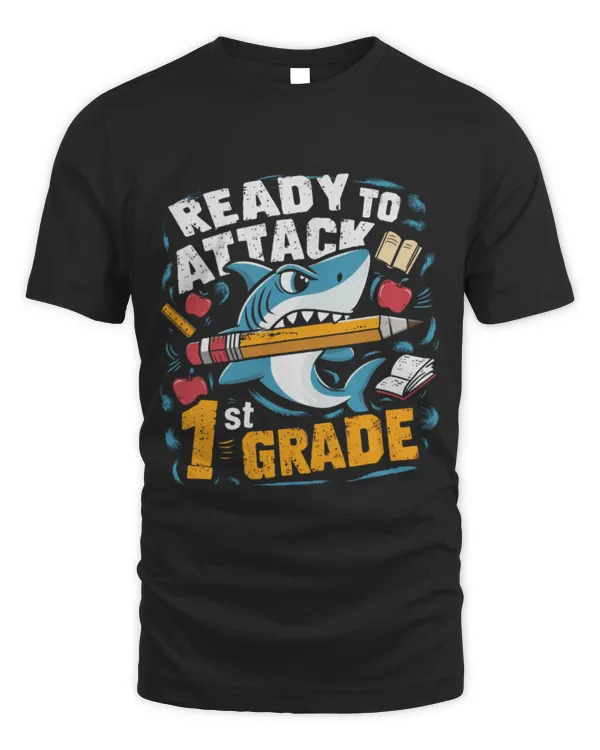 Shark Pet Ready To Attack 1st Grade Kids 1st Grade School Joke