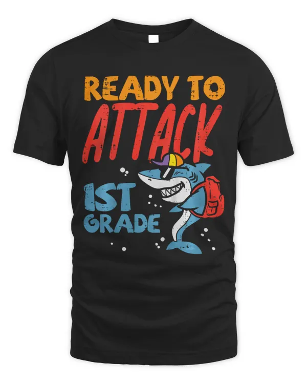 Shark Pet Ready To Attack 1st Grade Shark First Day Of School Boys