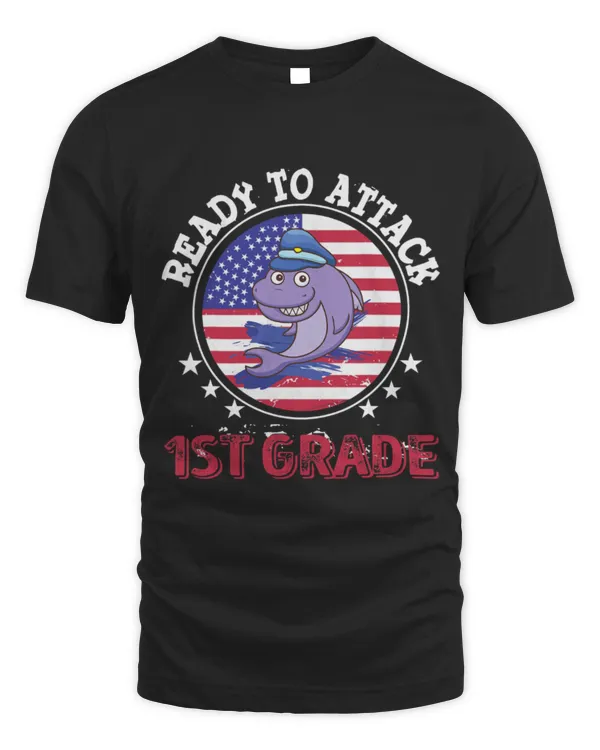 Shark Pet Ready To Attack 1st Grade Back To School Shark Boys