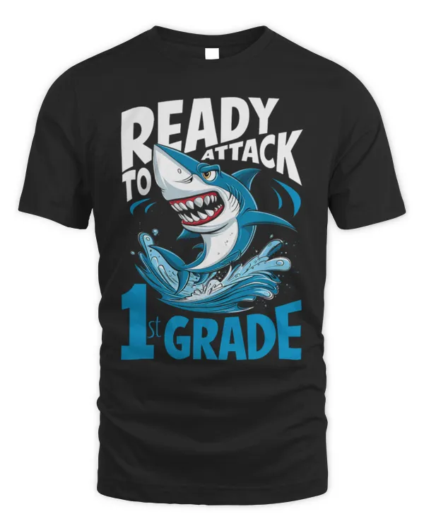 Shark Pet Ready To Attack 1st Grade Funny Shark Back To School 8