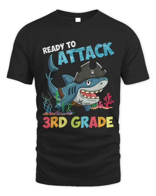 Shark Pet Student Happy Back To School Ready To Attack 3rd Grade