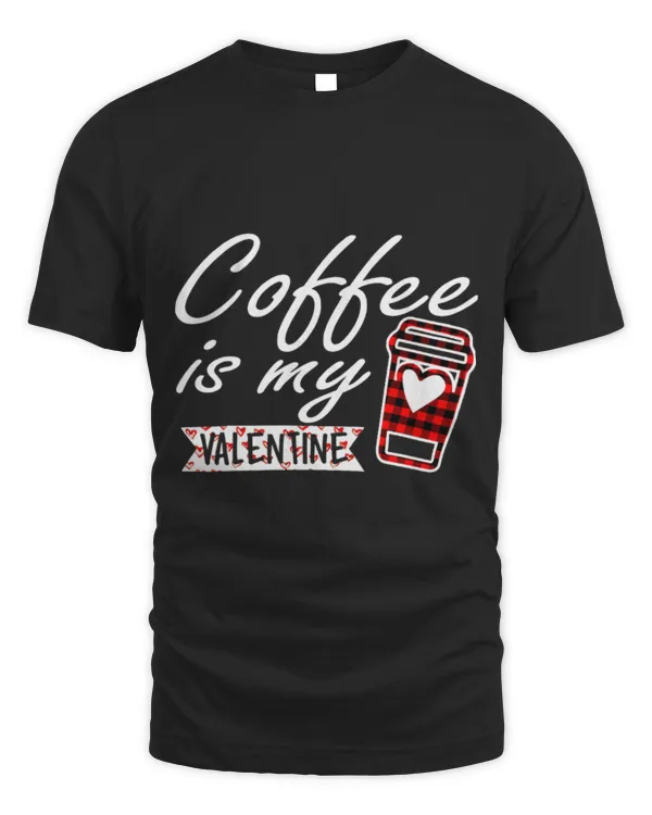 Drinker Coffee is My valentine Red Buffalo Plaid for women