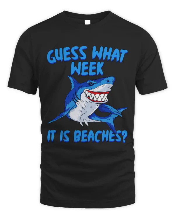 Shark Pet Summer Design Graphic Tee Guess What Week It Is