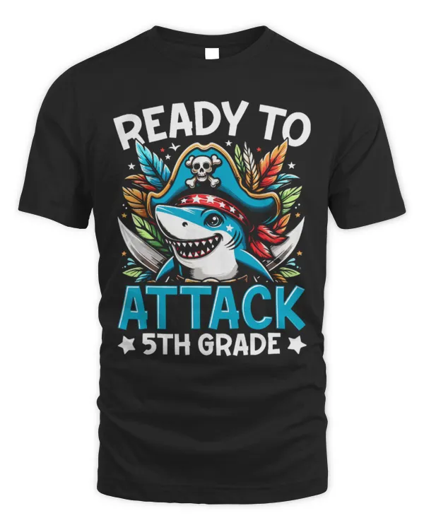 Shark Pet Ready To Attack 5th Grade Pirate Shark Back to School