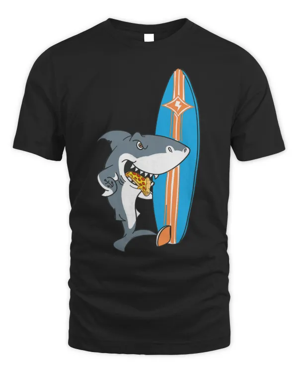 Shark Pet Surfing Shark Eating Pizza Surfer Surf Funny
