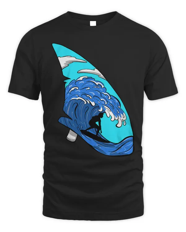 Shark Pet Surfing Shark Fin Hawaii Wave Riding Surfer