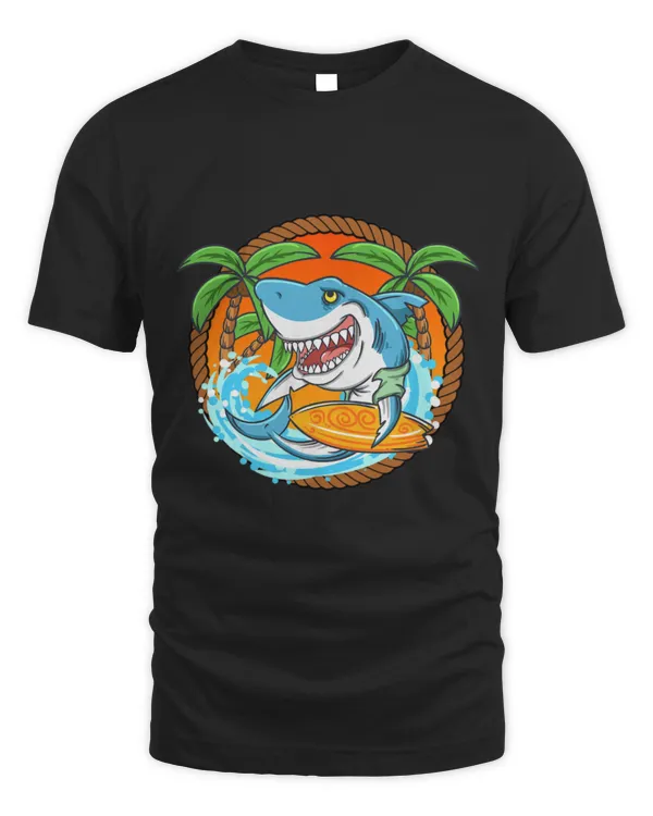 Shark Pet Surfing Shark Surfboard Surfer Life Salty Wife Rad Beach Bum 0