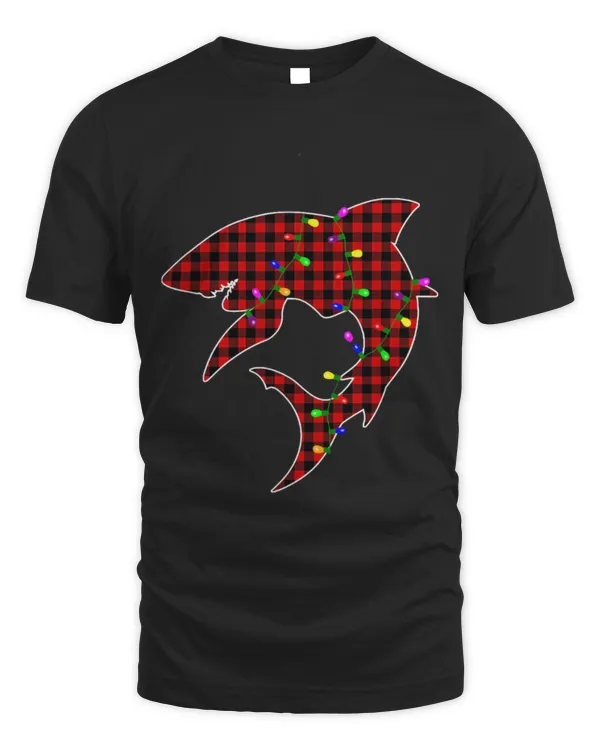 Shark Pet Red Plaid Buffalo Shark Christmas Pajamas