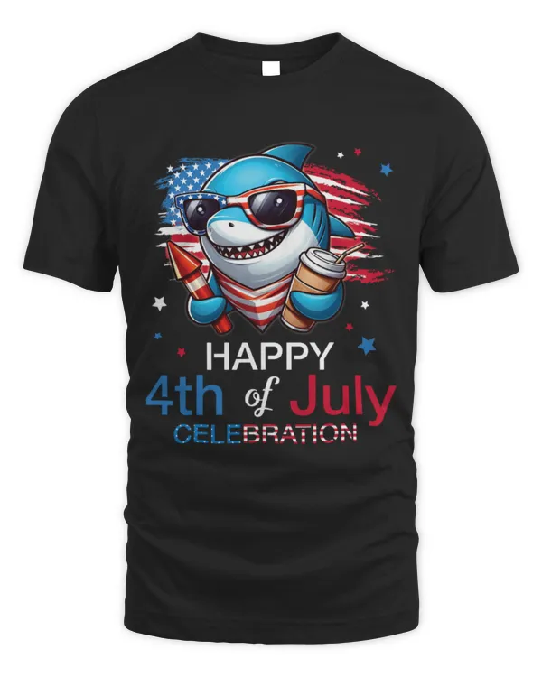 Shark Pet Red White And Blue Happy 4th Of July Day Celebration