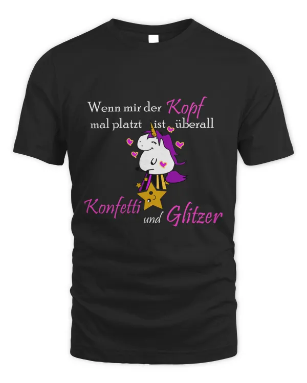 Unicorn Konfetti Glitter Magical Cute Pony T-Shirt