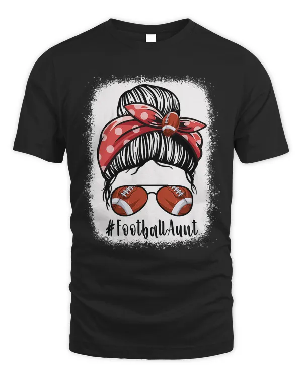 Bleached Football Aunt Messy Bun Bandana Leopard Game Day
