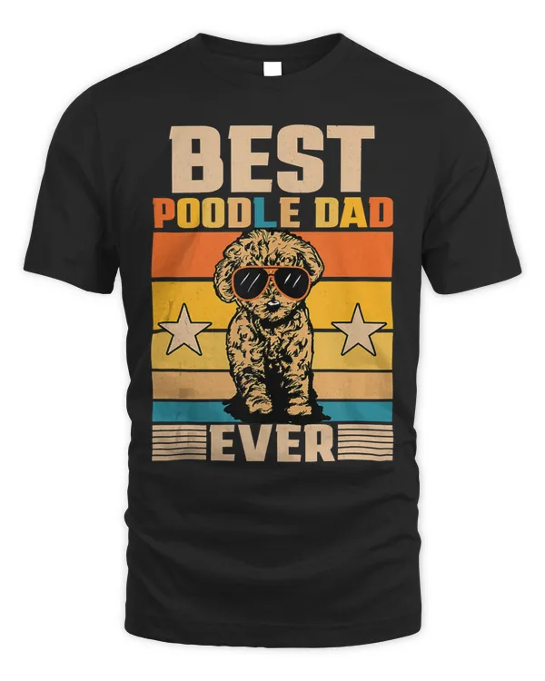 Best Poodle Dad Ever Retro Dog Owner Dog Lover Walking Tank Top