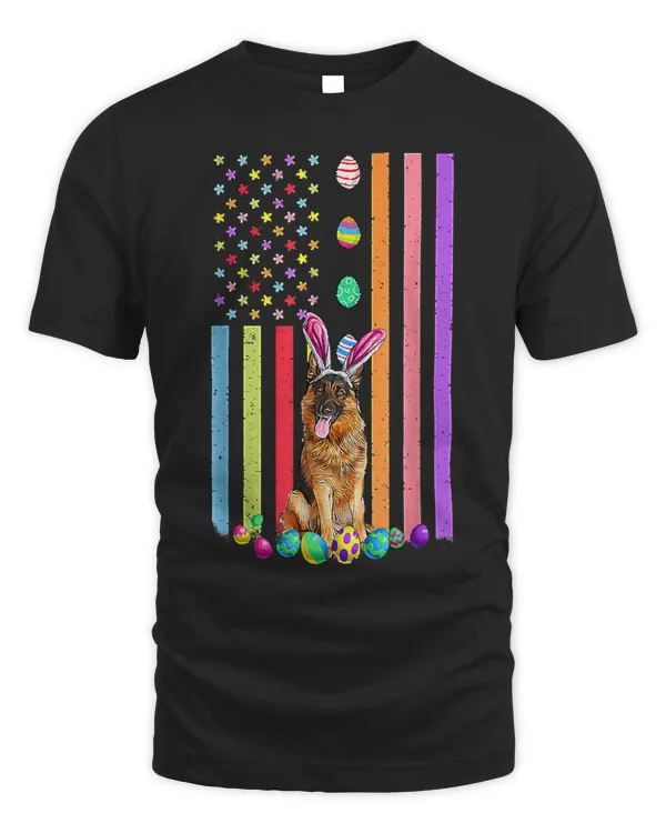 Easter Day American Eggs Flag German Shepherd dog Funny