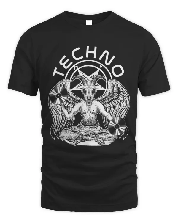 Techno Satanic Goat Satanism Rave Trance EDM House Music DJ T-Shirt