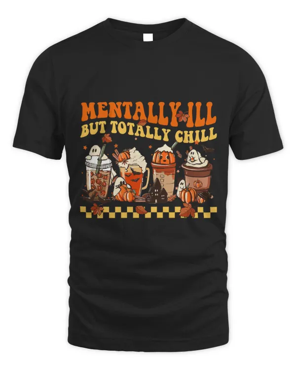 Drinker Coffee Mentally Ill But Totally Chill Horror Coffee Movie Halloween 1