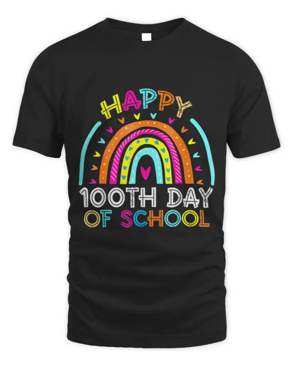 100 Days Of School Happy 100th Day Rainbow Teacher Kids