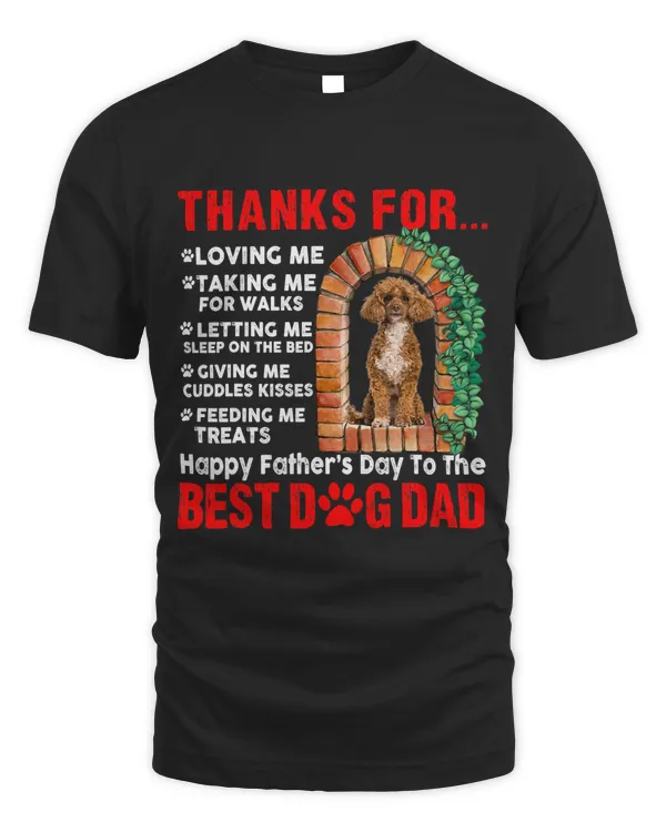 Funny Happy Fathers Day Best Dog Dad Cute Poodle Dog