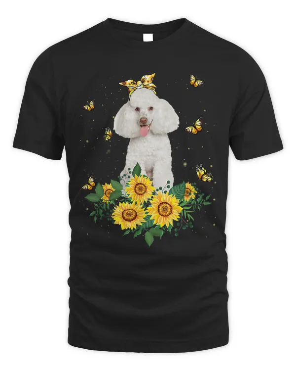Girls Women Mom Poodle Dog Sunflower
