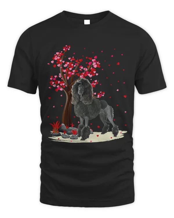 Funny Love Heart Tree Standard Poodle Dog Valentines Day