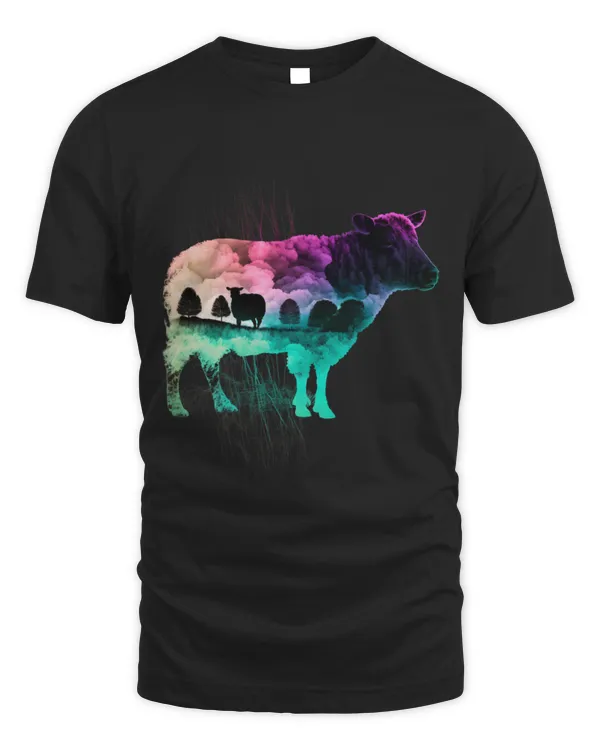 Colorful Wilderness Nature Sheep Reflection