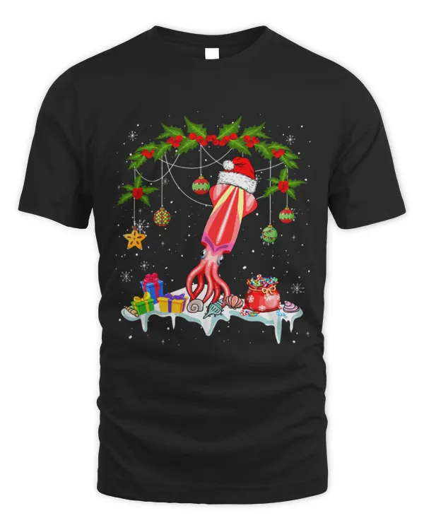 Christmas Santa Squid Funny Costume Sea Animal Lover Kids