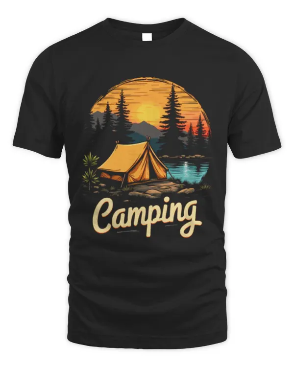 Tent Camping Sunset T-Shirt