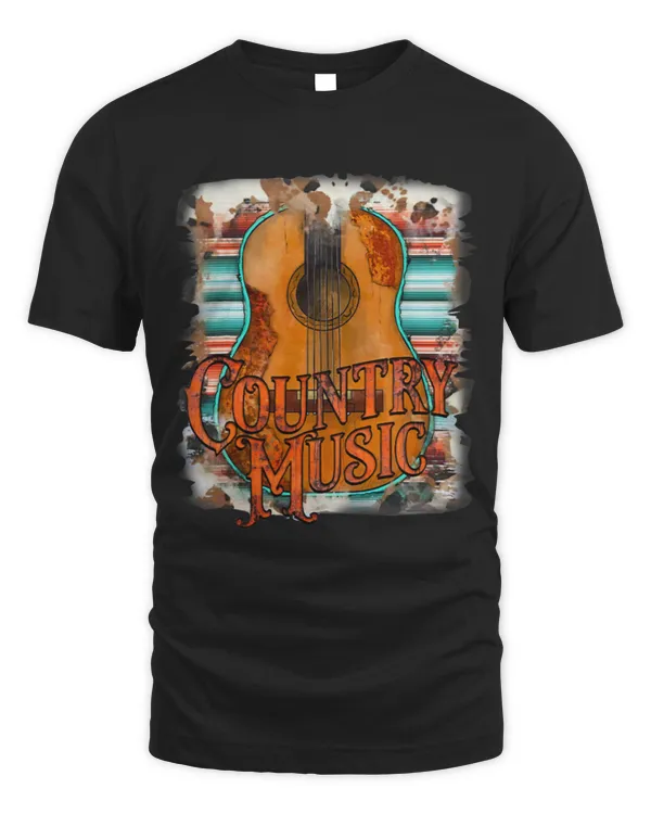 Leopard Guitar Just A Girl Who Loves Country Music Western