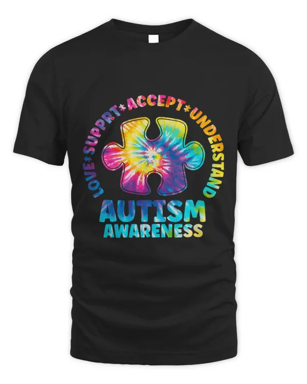 Funny Autism Awareness Respect Love Support Autism Awareness ASD Tie Dye Women Men