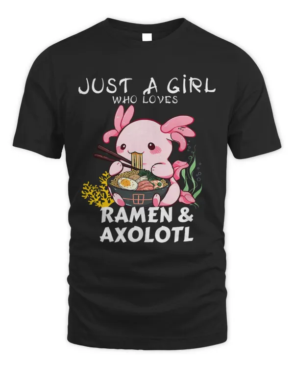 Cute Axolotl Kawaii Axolotl Eating Ramen Noodles Anime Girls printns